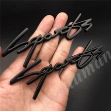 Black Metal 3D Sports Racing Car Body Trunk Rear Emblem Badge Decals Sticker