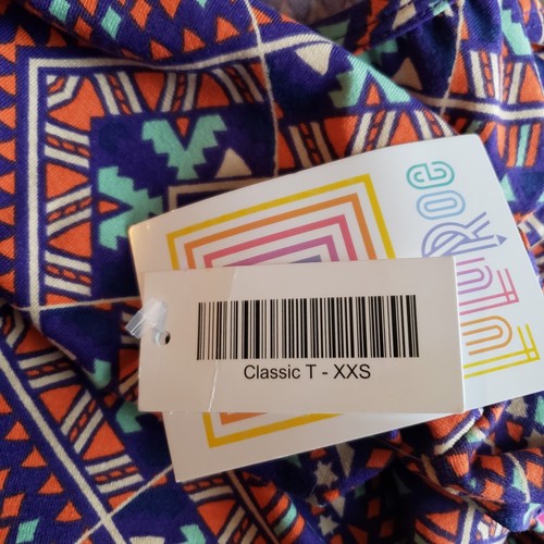 LuLaRoe Comfortable Classic T Size XXS Multi Color Short Sleeve High Low - Picture 4 of 7