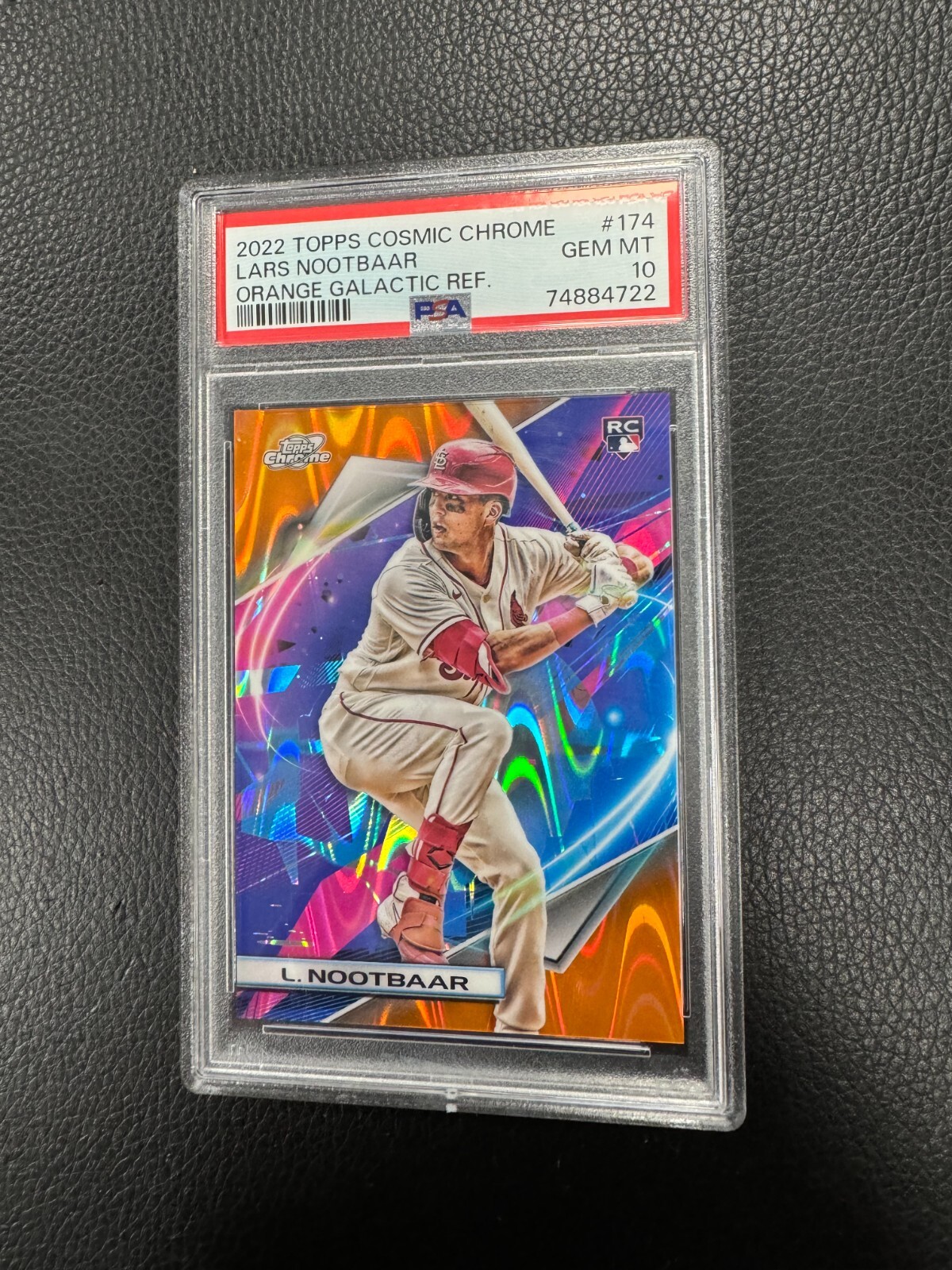 2022 Topps Cosmic Chrome Lars Nootbaar Orange Galactic Refractor Rookie 14/25 RC