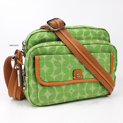 FOSSIL Marlow Monogram Leaf Jacquard Leather Crossbody Shoulder Bag Green/Brown