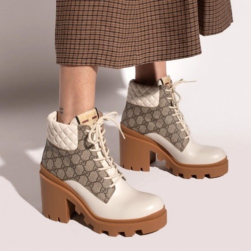 NEW GUCCI Apollo GG Supreme Canvas Leather Platform Ankle Booties EU 40 / US 10 - Picture 6 of 14