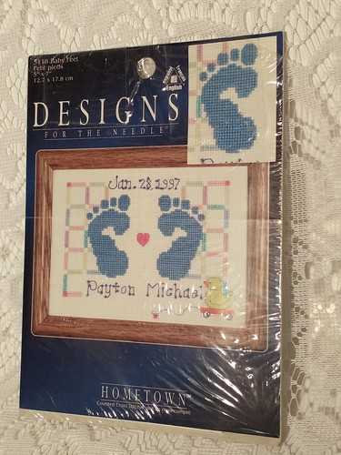 Hometown Counted Cross Stitch Kit Baby Feet Home Decor Crafts tblaw1 - Picture 3 of 12