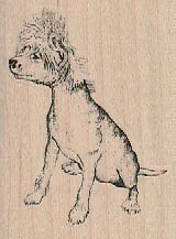 Sitting Dog 1 3/4 x 2 1/4" Rubber Stamp, Dog Stamp, Dog Lover, Dogs