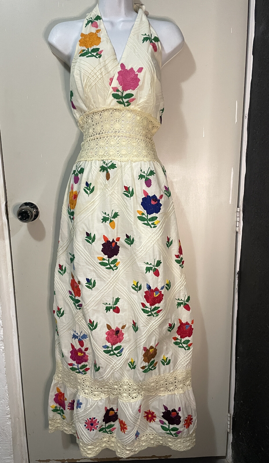 white 70s prairie dress Gem