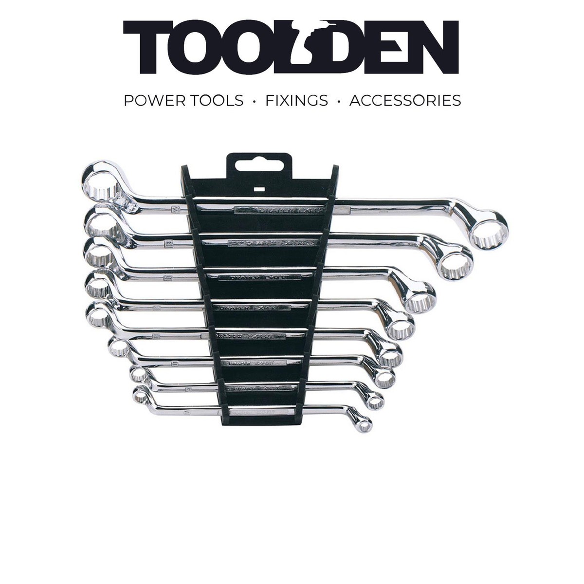 Draper 5 Piece Cranked Metric Ring Spanner Set – Chrome Vanadium Steel, Display Packed