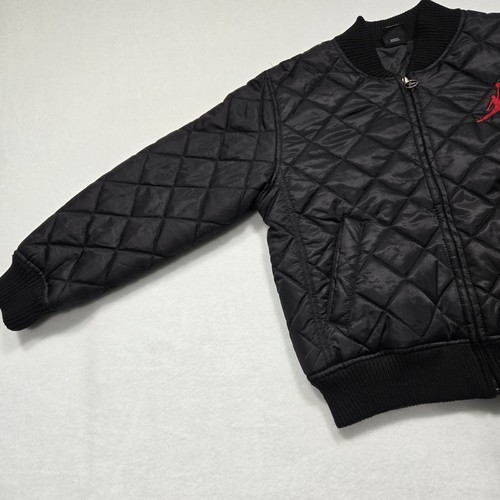 Nike Air Jordan Girls Medium Black Quilted Logo Bomber Jacket Youth(10-12Y) Zip - Picture 4 of 15