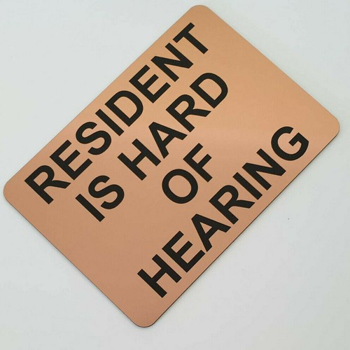 Letrero de Resident is Hard of Hearing placa 30 colores 7 tamaños sordos deteriorados - Imagen 29 de 107