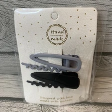 4 Piece Women Duckbill Clip Gray/Black Color Barrettes Frosted Hair Clip Hairpin