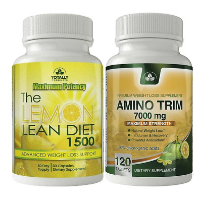 Lemon Lean Diet Amino Acid Trim Wight Loss Fat Burn 180 Caps Combo Free Shipping