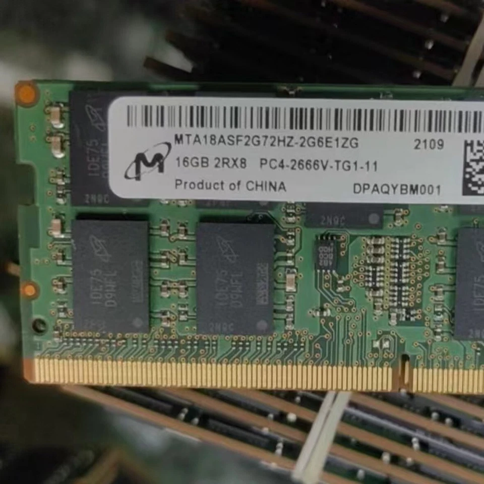 New Micron 16GB DDR4 2666MHz 2RX8 ECC SODIMM Server Memory MTA18ASF2G72HZ-2G6E1 - Image 2 of 2