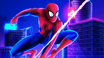 Superheroes spiderman into the spider verse Stitched Gaming Mat Desk 17903