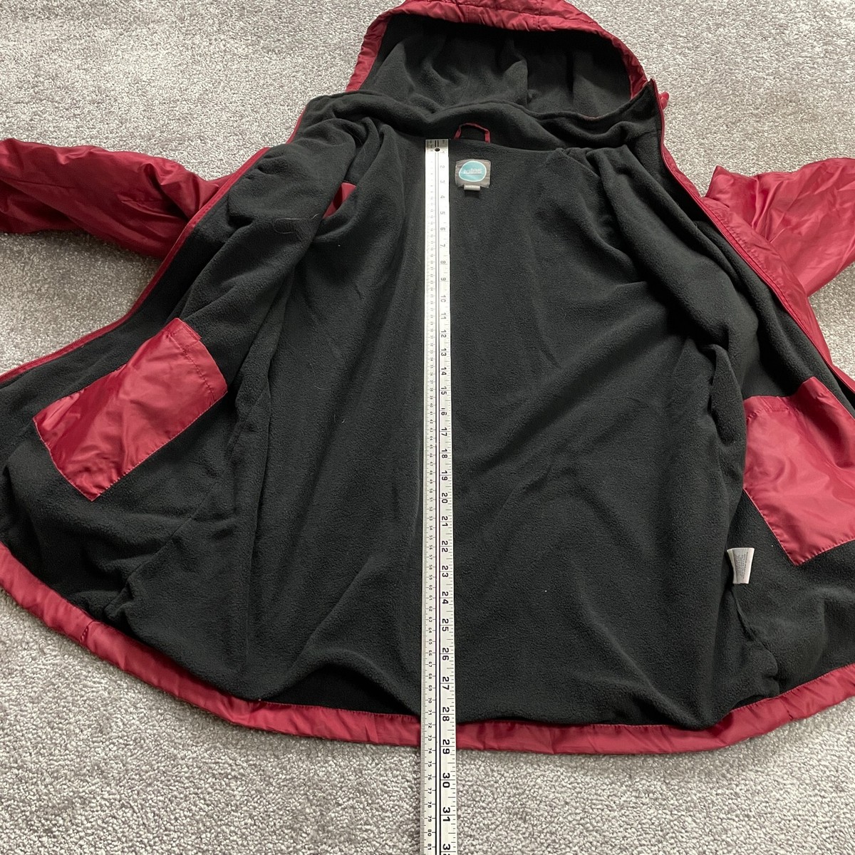 Totes Jacket Mens Medium Red Full Zip Hooded hoodie Soft Lined