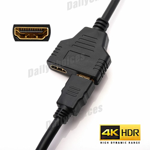 HDMI Splitter 1 In2 Out Cable Adapter Converter HD 1080 Multi Display Duplicator - Picture 6 of 8