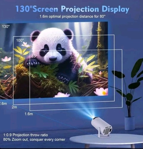 5G 4K Projector Smart HD LED WiFi Bluetooth HDMI USB Android Office Home Theater - Picture 13 of 17