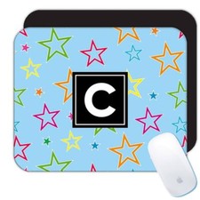 Gift Mousepad : Colorful Stars Light Blue All Occasion Birthday Christmas Xmas