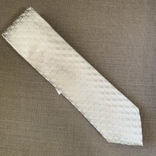 Michael Kors Men's Classic Neck Tie Silver Paisley Geo Silk Blend NWT