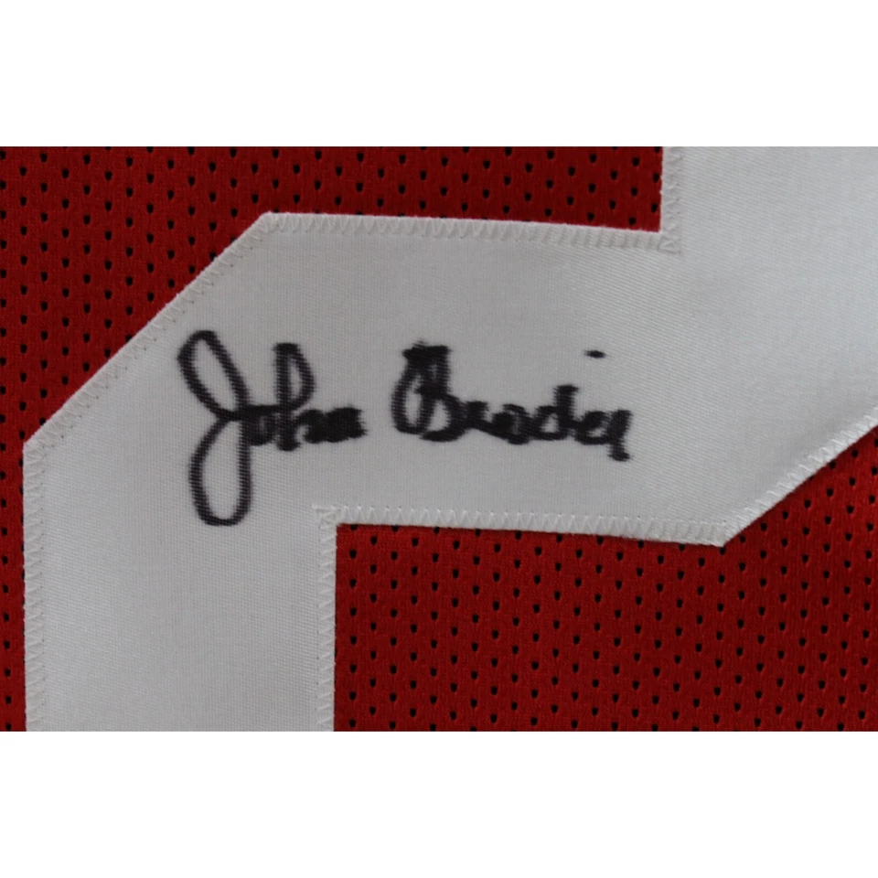 Jersey rojo estilo profesional autografiado/firmado de John Brodie JSA 44091 Foto 2 de 4