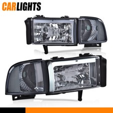 Fit For 1994-02 Dodge Ram 1500 2500 3500 Clear Housing Led Drl Headlight Lamps