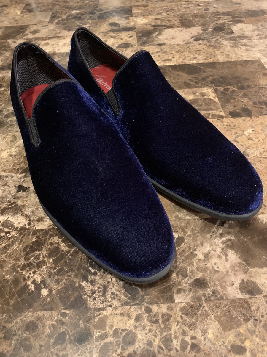 Studio Belvedere Mens Loafers Dress Shoes MEZMERIZING Blue Velvet12D Made In Brazil - 12 US MENS - Belvedere - Velvet Navy Blue  main image 3
