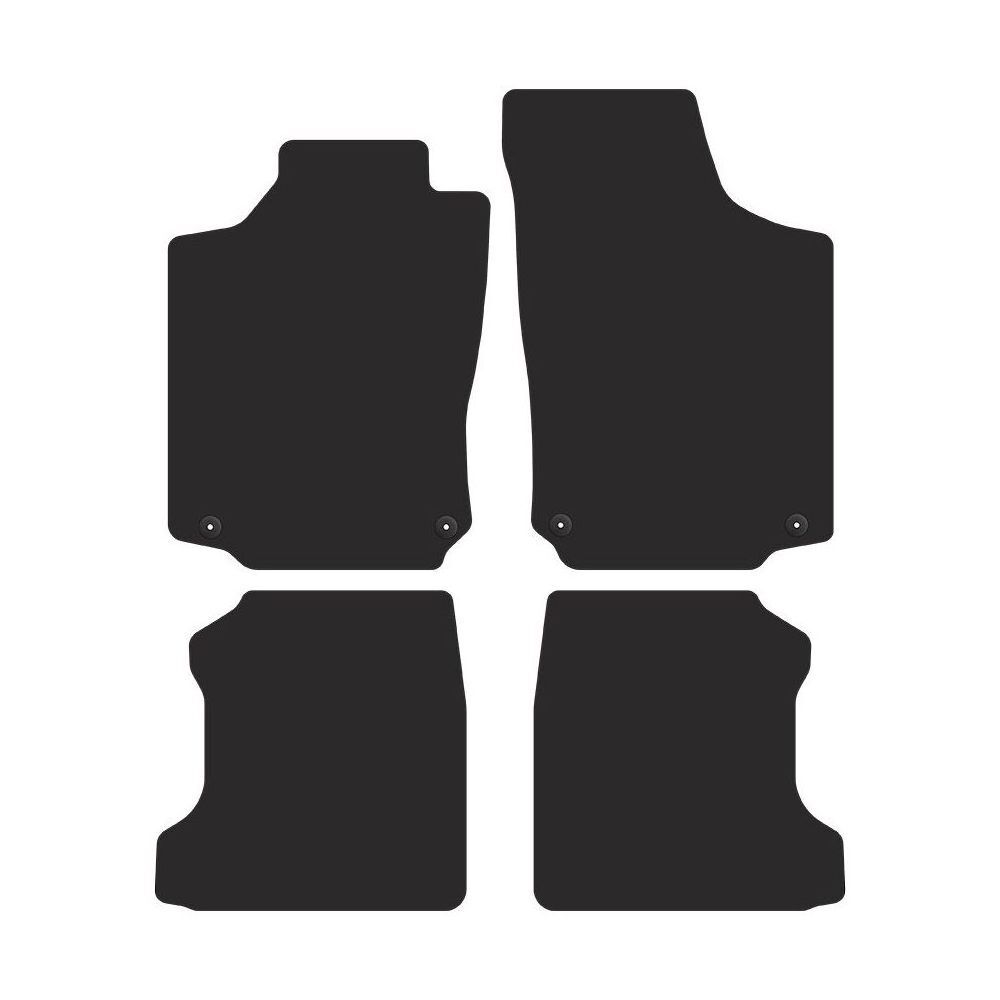 Tapis de sol Opel Combo C 2001-2011 moquette velours et contour cuir blanc OP12-1