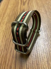 20mm One-piece Nylon Watch Strap With Stripes As Shown