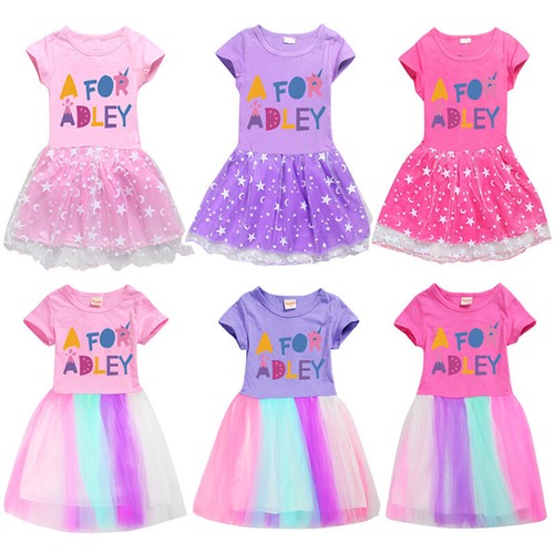 Girls Rainbow Princess Dress A for Adley Kids Birthday Party Fancy