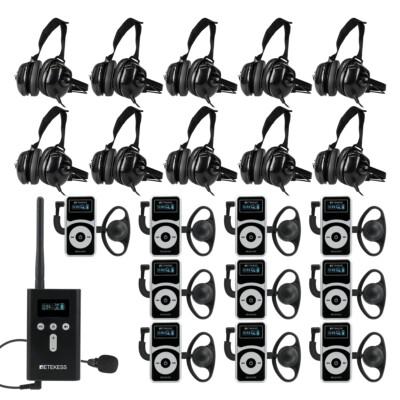 T130P Tour Guide System With 10 Receiver 10 Noise Reduction Headsets For Factory