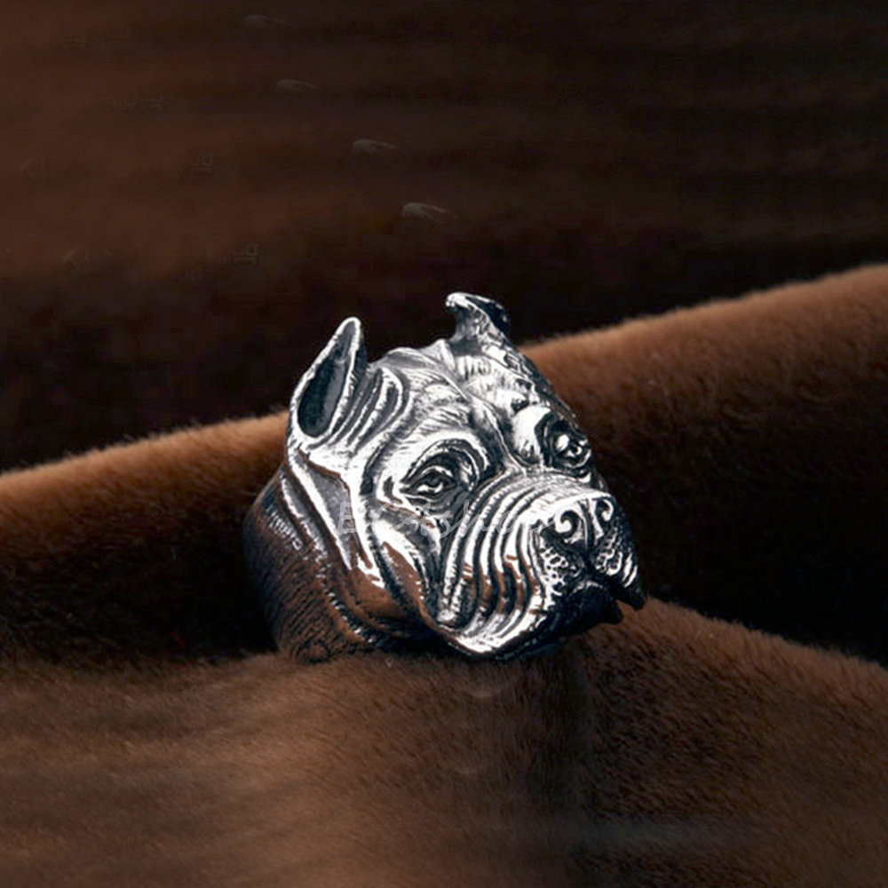 Pitbull Pit Bull Dog Pet Animal Stainless Steel Men Biker Rocker