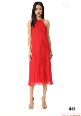 LIKELY Women's Pleated Chester Chiffon Dress, Scarlet, Sz00 LIKELY Women's Pleated Chester Chiffon Dress, Scarlet, Sz00