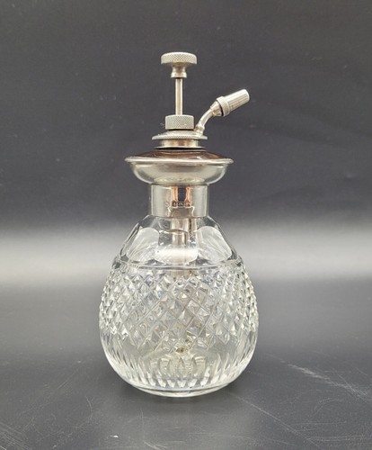 Antique / Vintage Crystal & Sterling Silver Perfume Bottle Atomiser - Picture 2 of 7