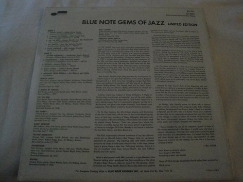 blue note gems of jazz LIMITED EDITION VINYL LP ALBUM NEW SEALED VARIOUS ARTISTS - Picture 2 of 2