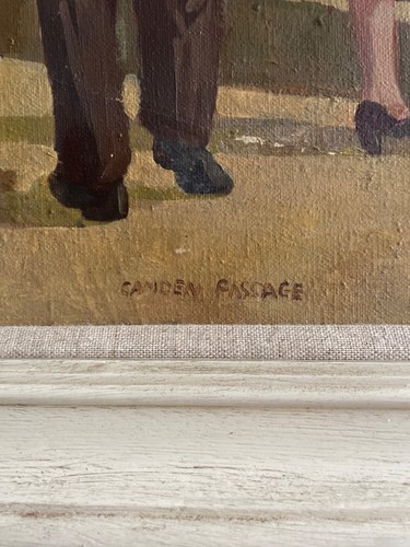 Large Original Mid Century Modernist Oil On Canvas Painting Of Camden Passage - Picture 6 of 14
