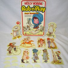Vtg 1978 Holly Hobbie Rub N Play Cardboard Figures Magic Transfers by Colorforms