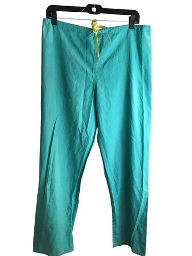 Lot of 2 Scrub Bottom Pant Unisex Small Solid Drawstring Blue Green LIghtweight - Picture 8 of 12