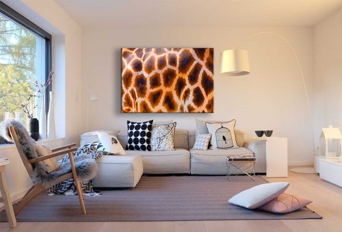 Giraffenfell Leinwandbild AK Art Bilder Wanddeko Wandbild Made in Germany XXL - Bild 3 von 5