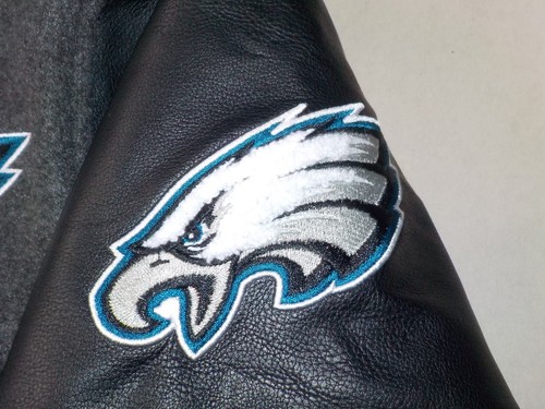 PHILADELPHIA EAGLES VARSITY JACKET  YOUTH M (10-12) NWT ULTRA GAME BLACK LINED - Bild 3 von 6
