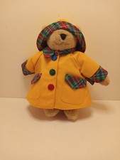 paddington bear plush Raincoat With Blue,green,and Red Buttons