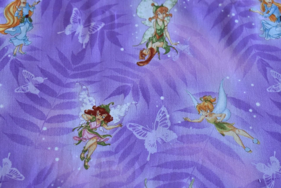 18" Long, Disney Fairies & Butterflies on Lavender Quilt Cotton, Springs, N3423 - Image 3 of 4