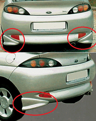 Heckdiffusor Heckansatz Tuning passend Ecken für Ford Puma RS77802