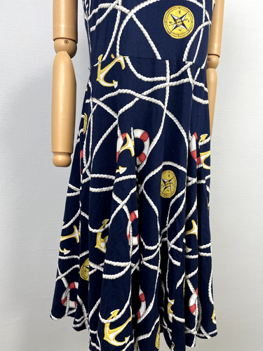 Lauren Ralph Lauren Nautical Themed Anchor Short Sleeve Bodycon Dress Sz M - Picture 4 of 20