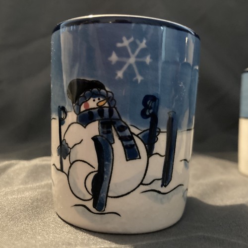 Canterbury Potteries Snow Valley Votivkerzenhalter, 4er Set, Schneemann Design - Bild 5 von 6