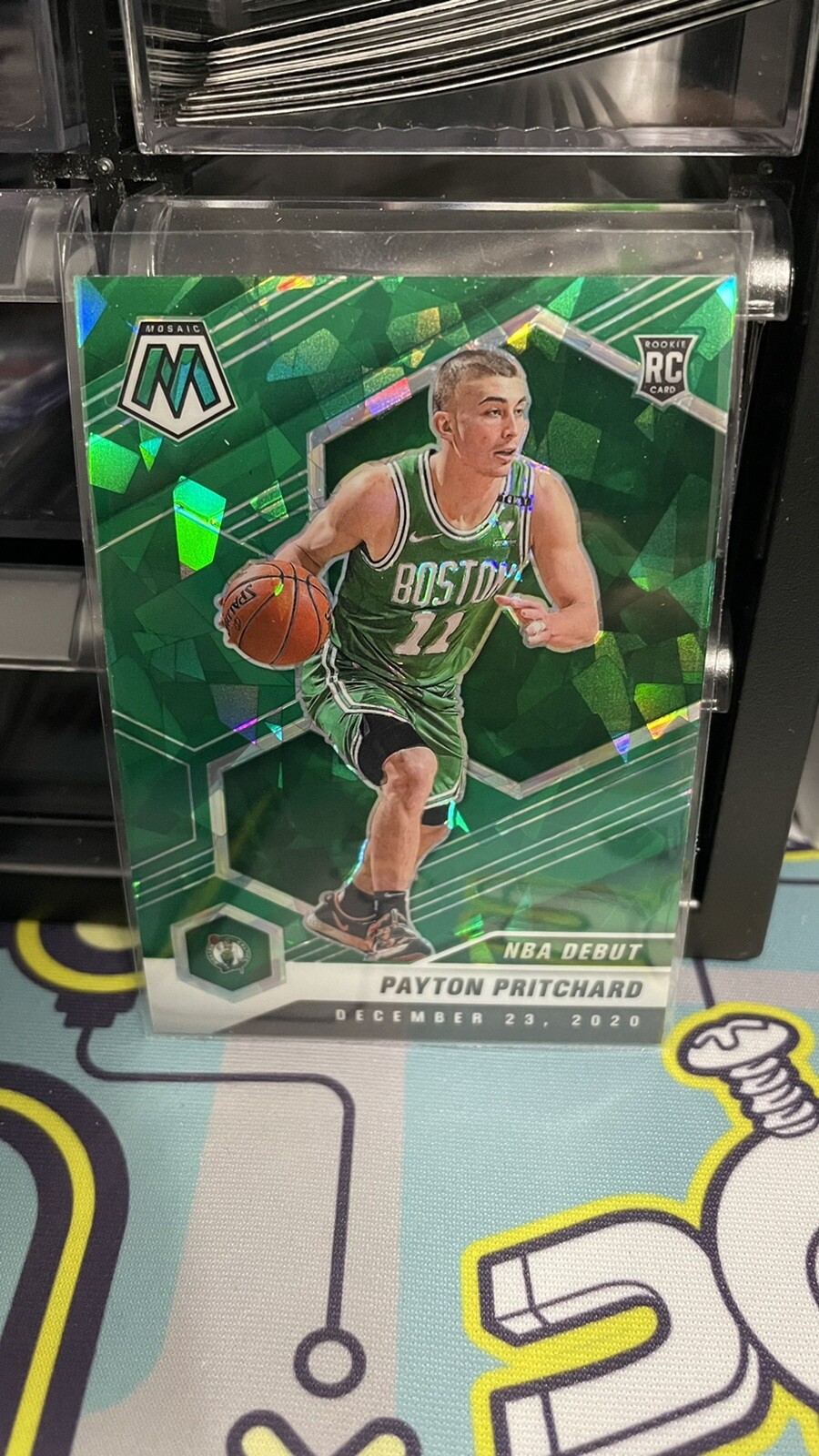2020-21 Mosaic Payton Pritchard NBA Debut Green Cracked Ice SP #269 RC Fanatics