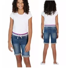 Vigoss Girls The Thompson Bermuda Jean Shorts  Size 10  Pull-On Stretch Denim