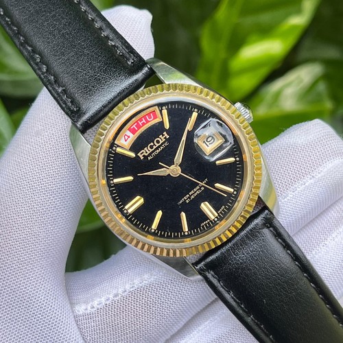 Vintage Ricoh Automatic President Alpha Hands Fluted Bezel Japan Made Men Watch - 第 10/14 張圖片