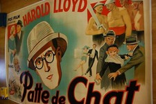 1934 Harold Lloyd CATS PAW 6-Sheet Original French Poster LINENBACKED 63 X 93