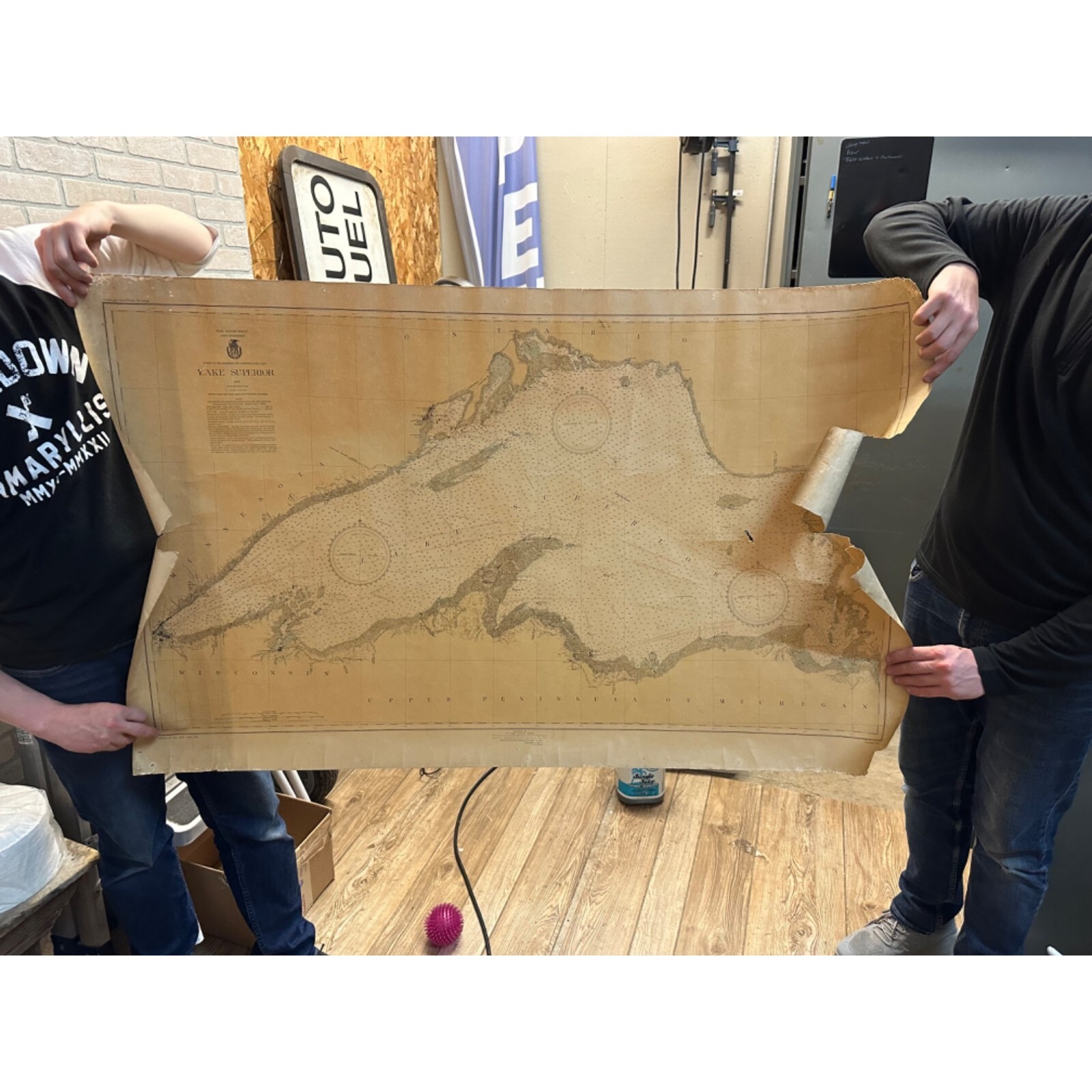 Viintage 1942 Lake Superior Corps of Engineers WWII War Department Map Poster 32