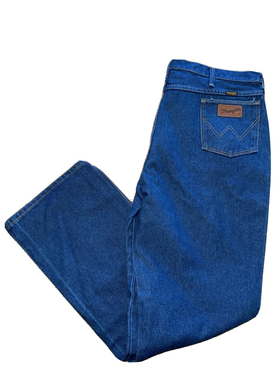 Vtg 80s WRANGLER Cowboy Cut Blue Denim Jeans 42x32 USA 945DEN