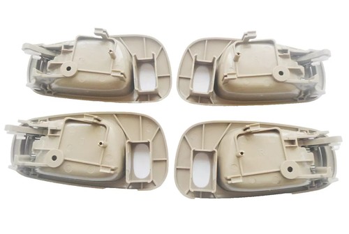 Fit 98-02 Toyota Corolla Chevy Prizm Inside LOCK Beige Left Right Door Handle x4 - Picture 4 of 5