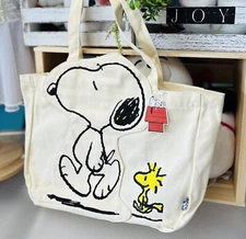 Cute Peanuts Snoopy and Friend Canvas Tote bag NWT