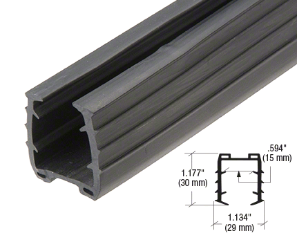 Roll Form Cap Rail Black Rubber Insert for 5/8" (15 mm) Monolithic Glass and 1 - Picture 2 of 3